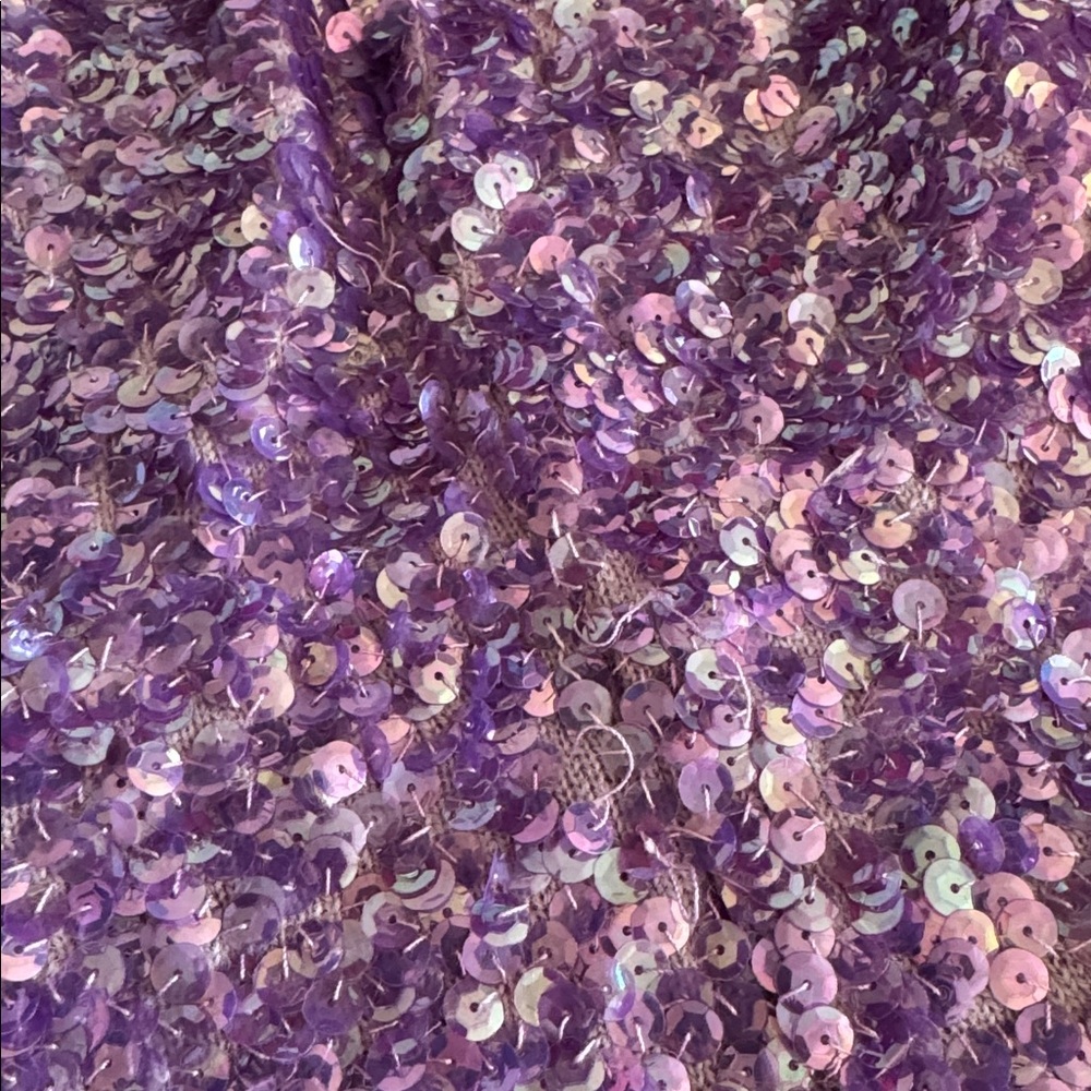 Vintage Cardell Wool Purple Sequin Rhinestone Sleeveless Evening Formal Top sz S - Picture 10 of 11